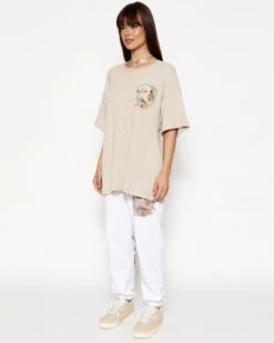 BOYS LIE X Tan Straight Flush Boyfriend Thermal Tee -Boys Lie Couture 4O7A0832