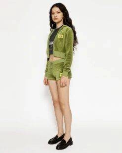 BOYS LIE X Olive Velour Shorts -Boys Lie Couture 4O7A1780rcopy
