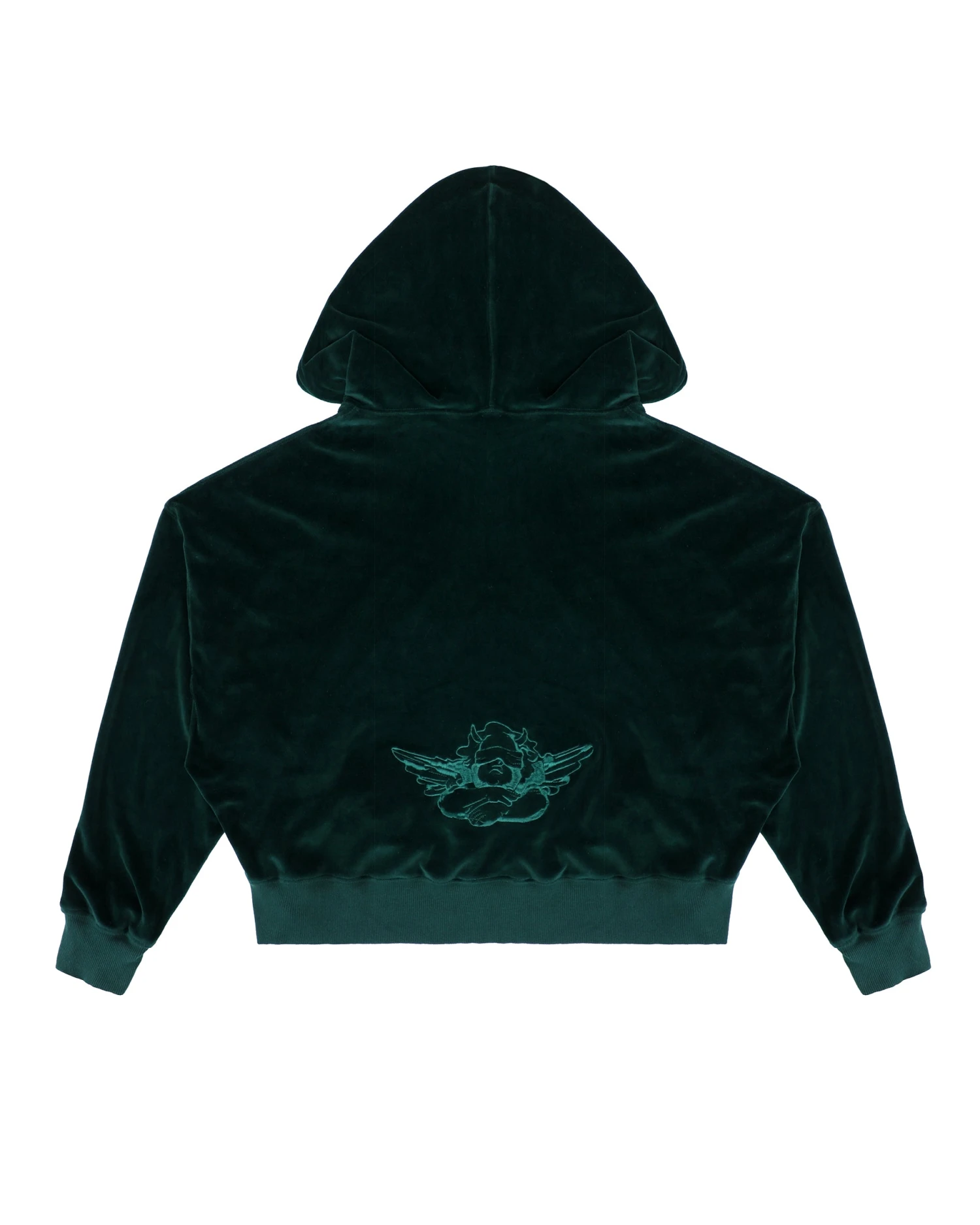 BOYS LIE X Green Velour Cropped Hoodie 11 BOYS LIE X Green Velour Cropped Hoodie - Image 9