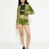BOYS LIE X Olive Velour Shorts -Boys Lie Couture 4O7A1785rcopy