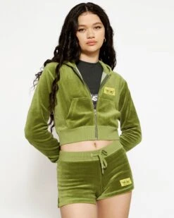 BOYS LIE X Olive Velour Shorts -Boys Lie Couture 4O7A1794rcopy