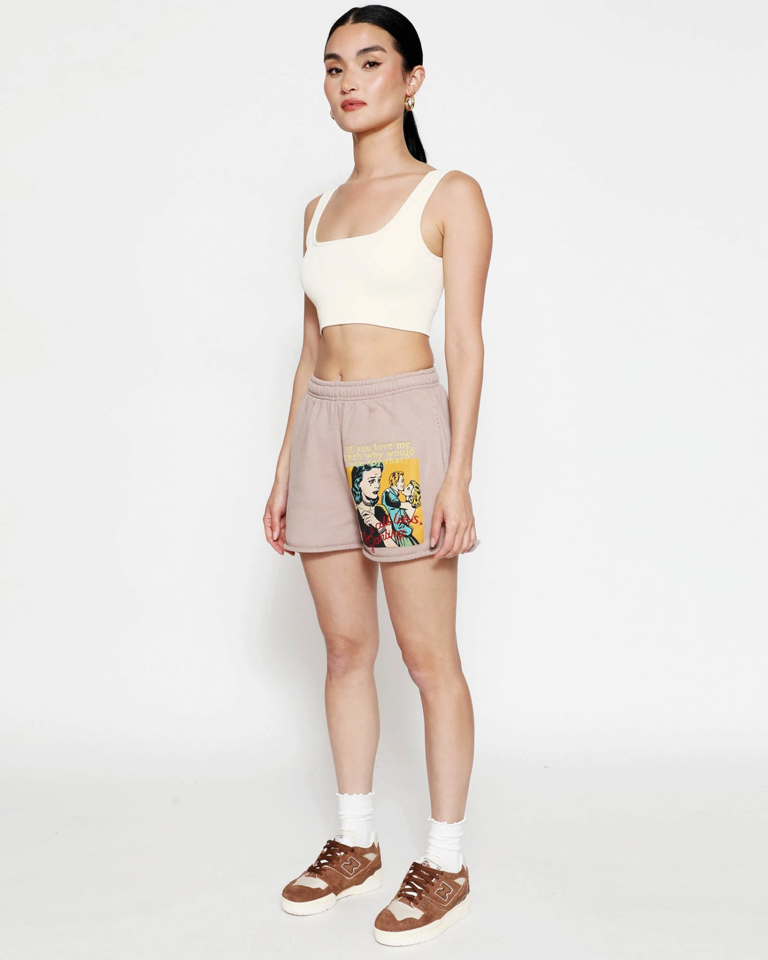 BOYS LIE X Taupe Don't Say It Darling Frankie Shorts 7 BOYS LIE X Taupe Don't Say It Darling Frankie Shorts - Image 5