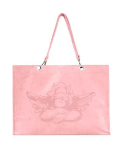BOYS LIE X Baby Pink Velour Tote