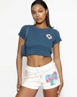 BOYS LIE X Sorry Siren Cream Ribbed Shorts -Boys Lie Couture 4O7A8048bcopy