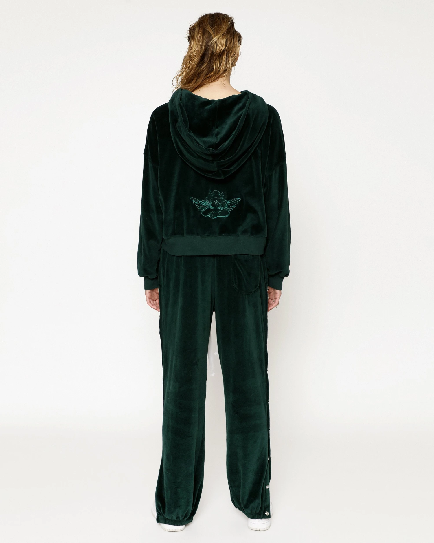 BOYS LIE X Green Velour Cropped Hoodie 9 BOYS LIE X Green Velour Cropped Hoodie - Image 7