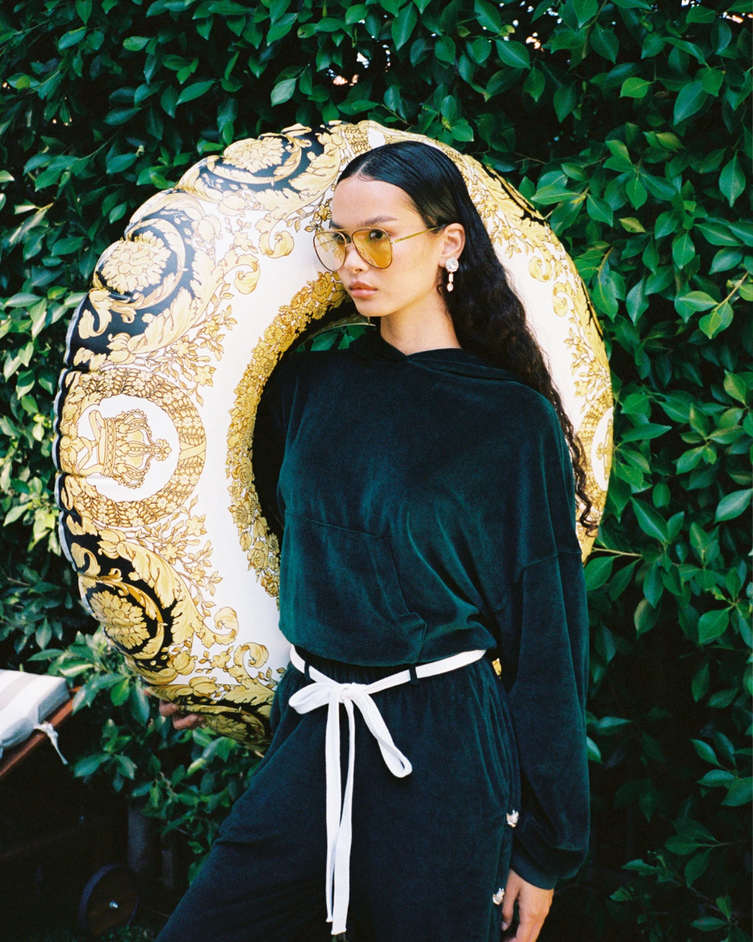 BOYS LIE X Green Velour Cropped Hoodie 3 BOYS LIE X Green Velour Cropped Hoodie