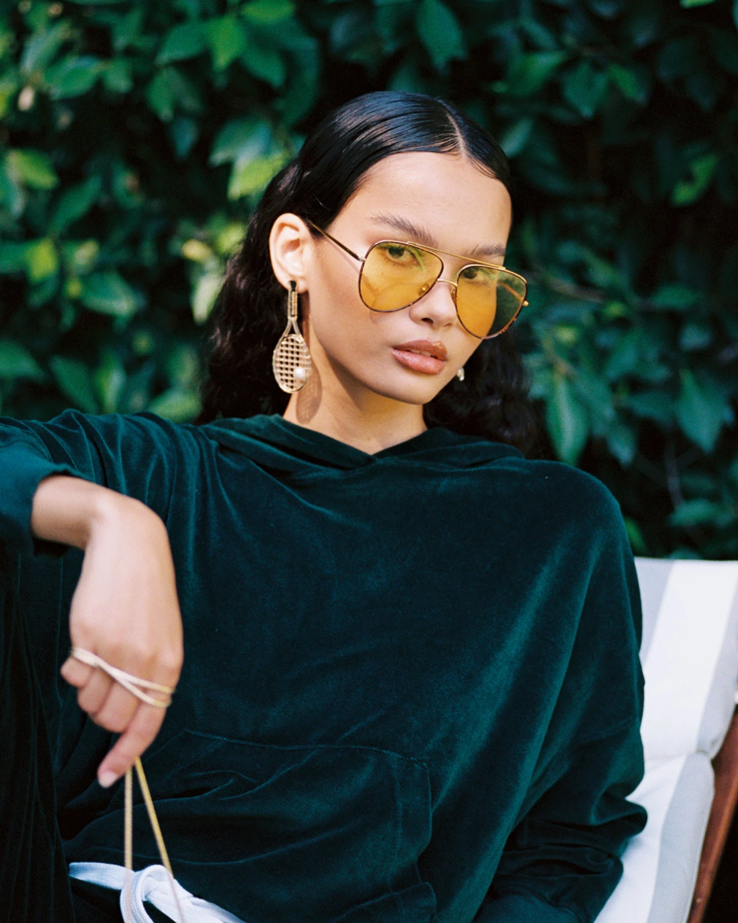 BOYS LIE X Green Velour Cropped Hoodie 4 BOYS LIE X Green Velour Cropped Hoodie - Image 2