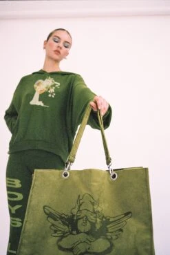 BOYS LIE X Olive Velour Tote -Boys Lie Couture aime076 161copy